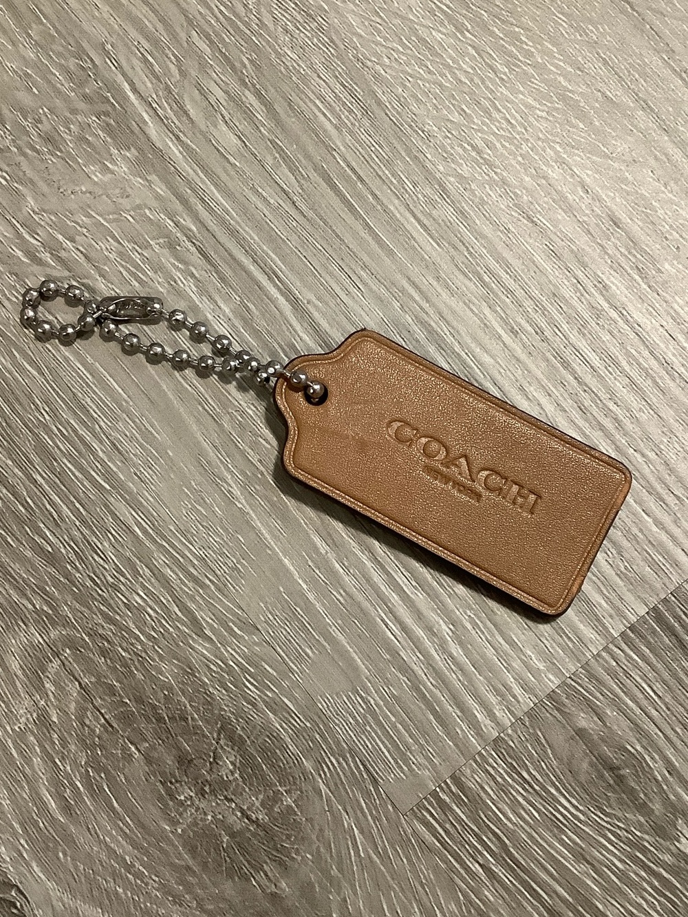 Coach Large Brown Hang Tag Keychain